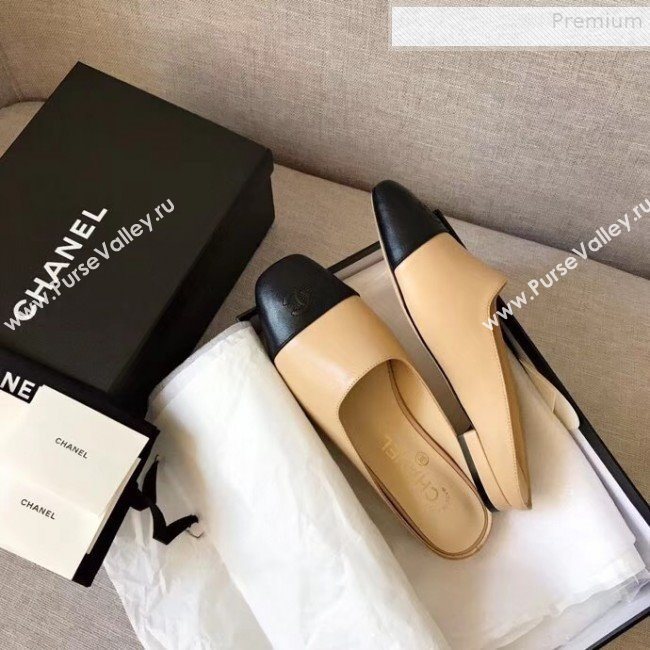 Chanel Lambskin Flat Mules Beige 02 2019 (XZG-9081619)