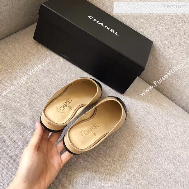 Chanel Lambskin Flat Mules Beige 02 2019 (XZG-9081619)