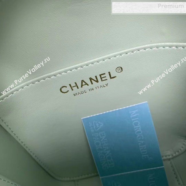 Chanel Grained Calfskin Long Vanity Case Top Handle Bag AS0988 Green 2019 (KAIS-9081701)