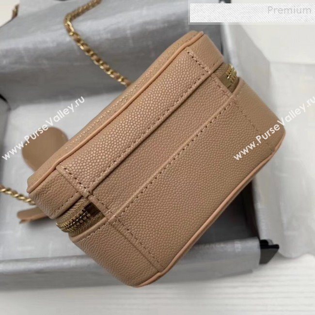 Chanel Grained Calfskin Long Vanity Case Top Handle Bag AS0988 Beige 2019 (KAIS-9081705)