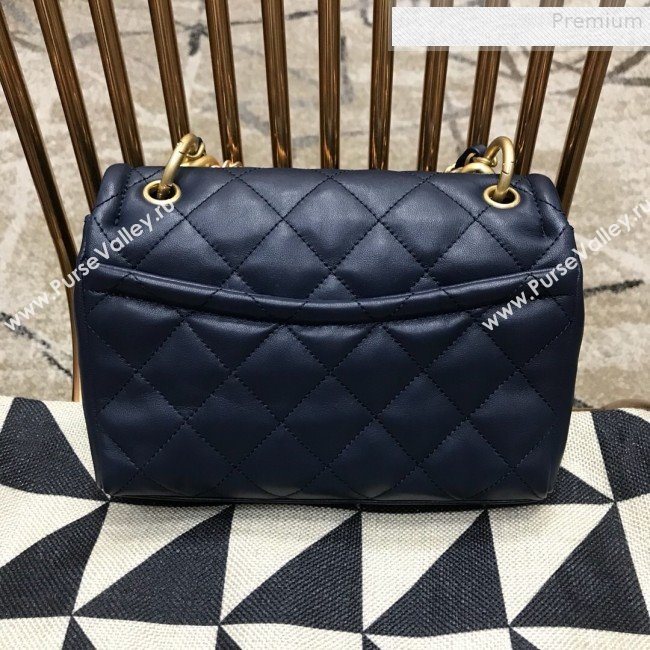 Chanel Quilted Lambskin Small Flap Bag AS0936 Blue 2019 (JDH-9081710)