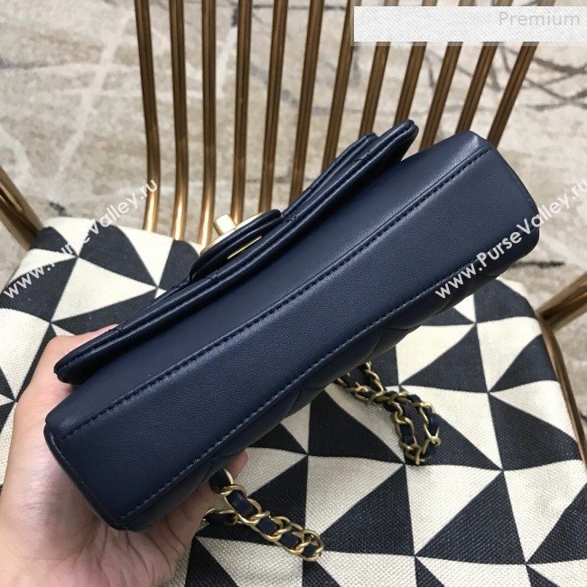 Chanel Quilted Lambskin Small Flap Bag AS0936 Blue 2019 (JDH-9081710)