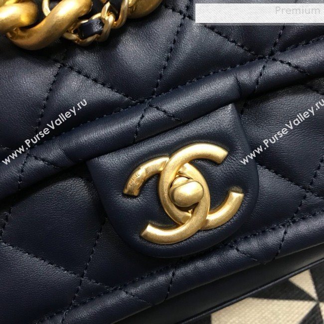 Chanel Quilted Lambskin Small Flap Bag AS0936 Blue 2019 (JDH-9081710)