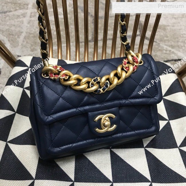 Chanel Quilted Lambskin Small Flap Bag AS0936 Blue 2019 (JDH-9081710)