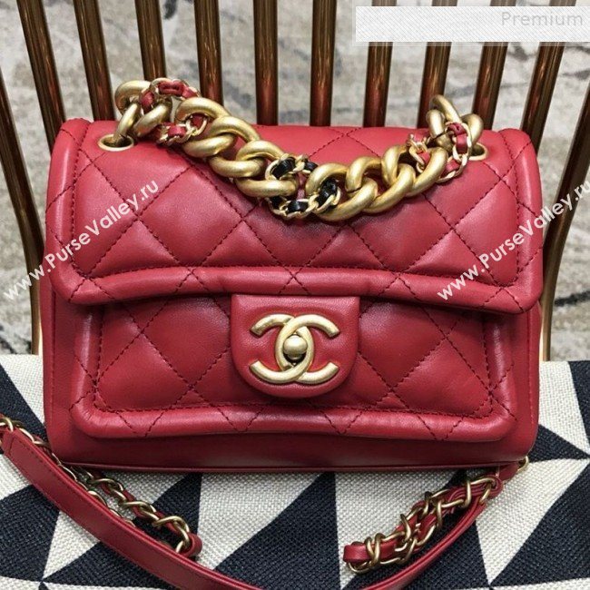 Chanel Quilted Lambskin Small Flap Bag AS0936 Red 2019 (JDH-9081709)