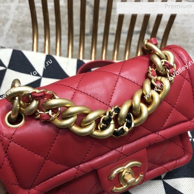 Chanel Quilted Lambskin Small Flap Bag AS0936 Red 2019 (JDH-9081709)