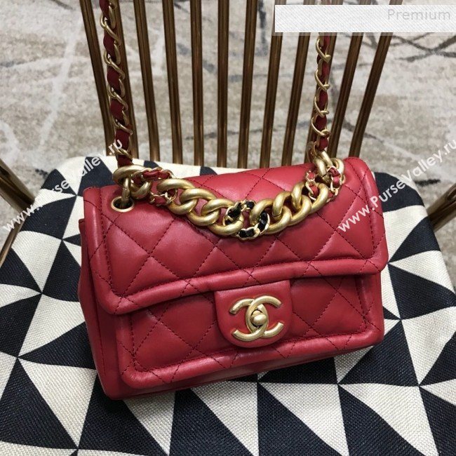 Chanel Quilted Lambskin Small Flap Bag AS0936 Red 2019 (JDH-9081709)