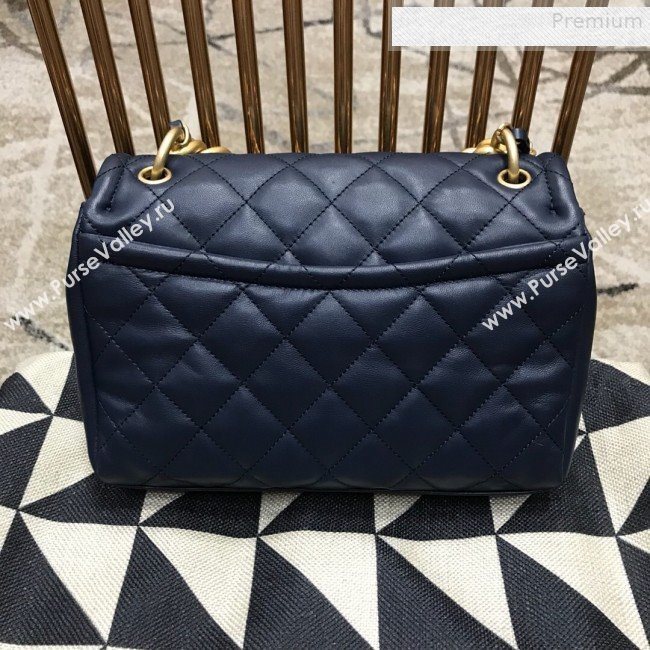 Chanel Quilted Lambskin Medium Flap Bag AS0937 Blue 2019 (JDH-9081711)