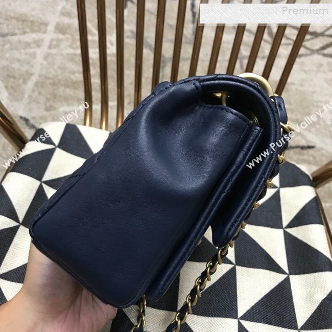 Chanel Quilted Lambskin Medium Flap Bag AS0937 Blue 2019 (JDH-9081711)