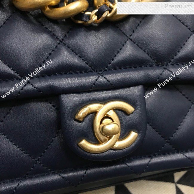 Chanel Quilted Lambskin Medium Flap Bag AS0937 Blue 2019 (JDH-9081711)