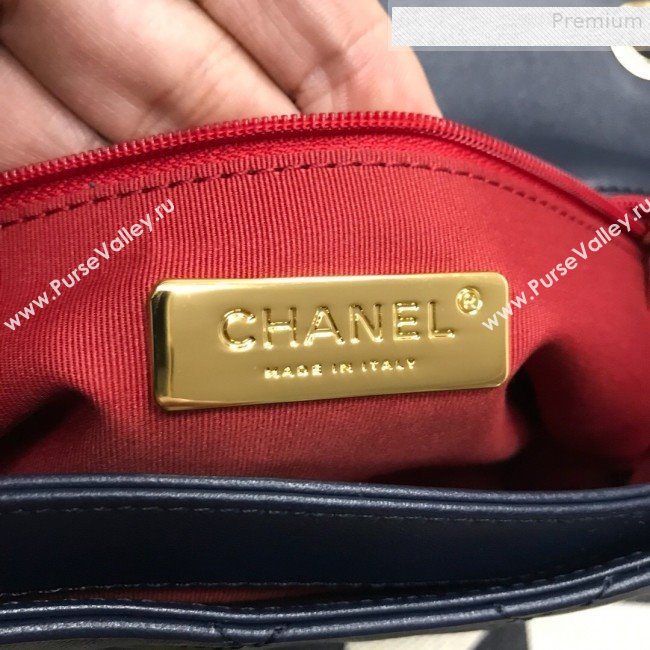 Chanel Quilted Lambskin Medium Flap Bag AS0937 Blue 2019 (JDH-9081711)