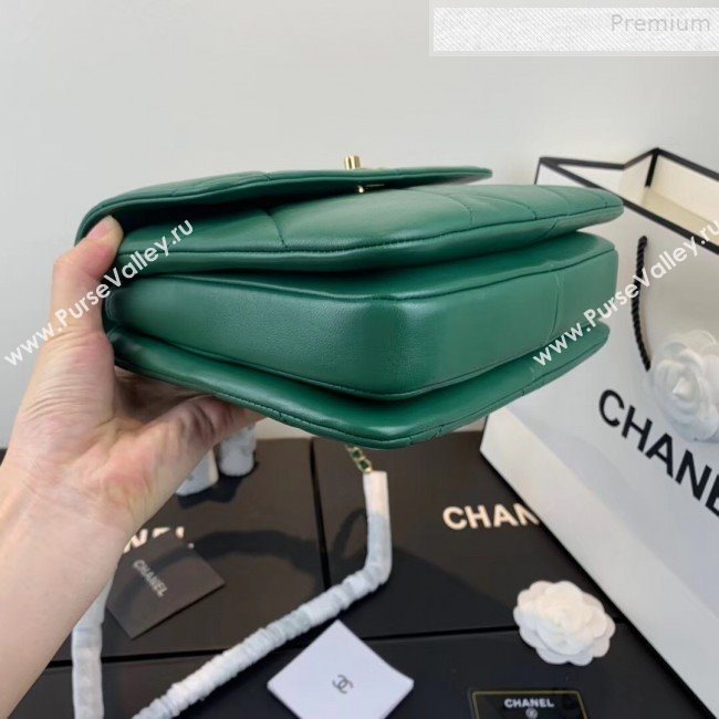 Chanel Maxi Quilted Lambskin Small Flap Bag with Top Handle Bag A92236 Green 2019 (FENGH-9081712)