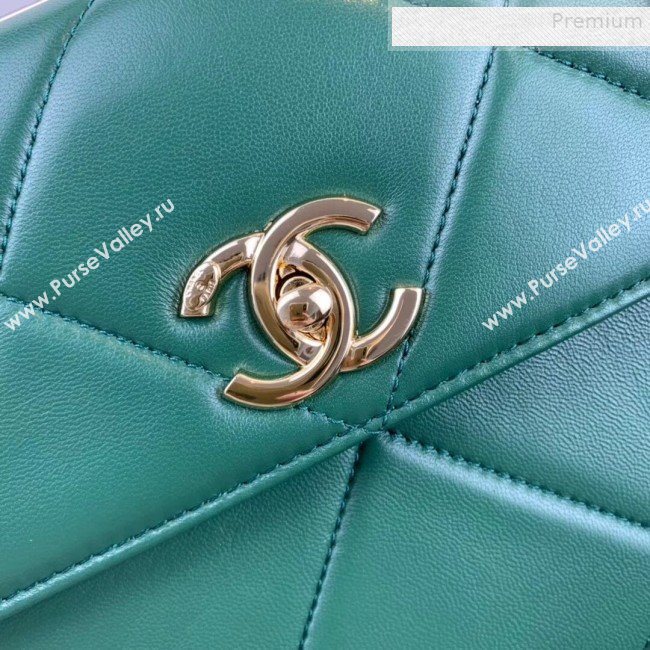 Chanel Maxi Quilted Lambskin Small Flap Bag with Top Handle Bag A92236 Green 2019 (FENGH-9081712)