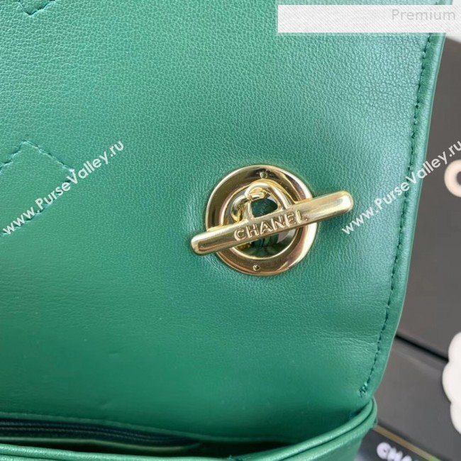 Chanel Maxi Quilted Lambskin Small Flap Bag with Top Handle Bag A92236 Green 2019 (FENGH-9081712)