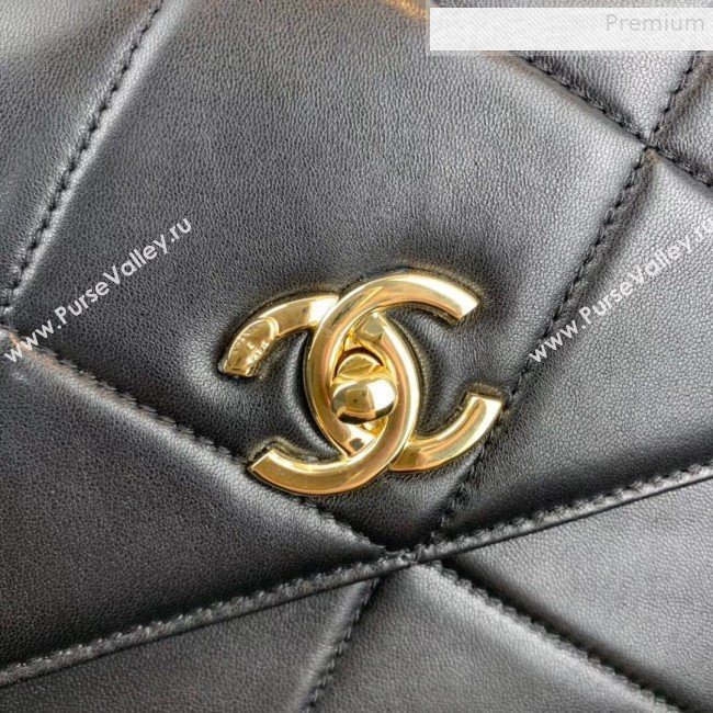 Chanel Maxi Quilted Lambskin Small Flap Bag with Top Handle Bag A92236 Black 2019 (FENGH-9081713)