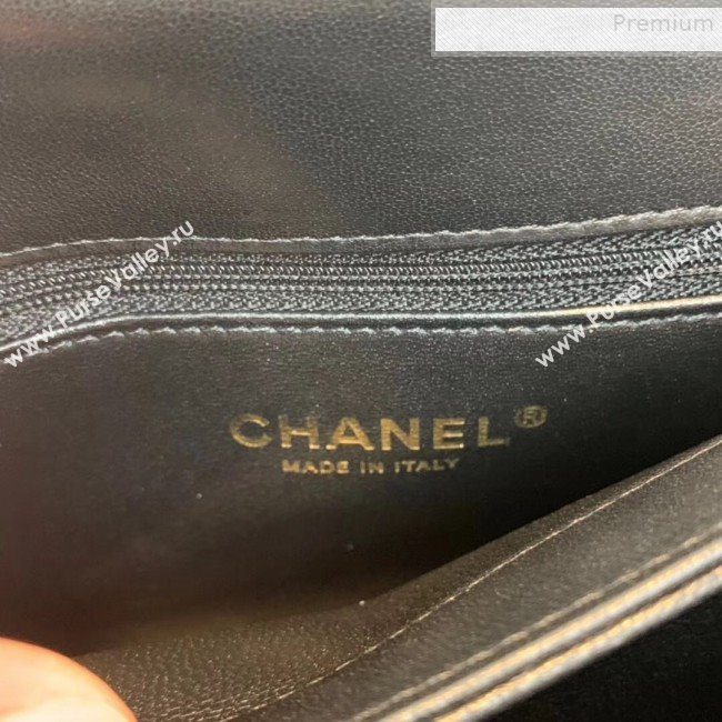 Chanel Maxi Quilted Lambskin Small Flap Bag with Top Handle Bag A92236 Black 2019 (FENGH-9081713)