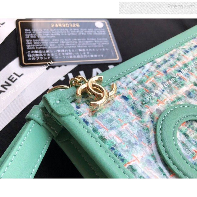 Chanel PVC and Tweed Small Pouch AP0359 Green 2019 (SSZ-9081719)