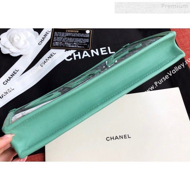 Chanel PVC and Tweed Small Pouch AP0359 Green 2019 (SSZ-9081719)