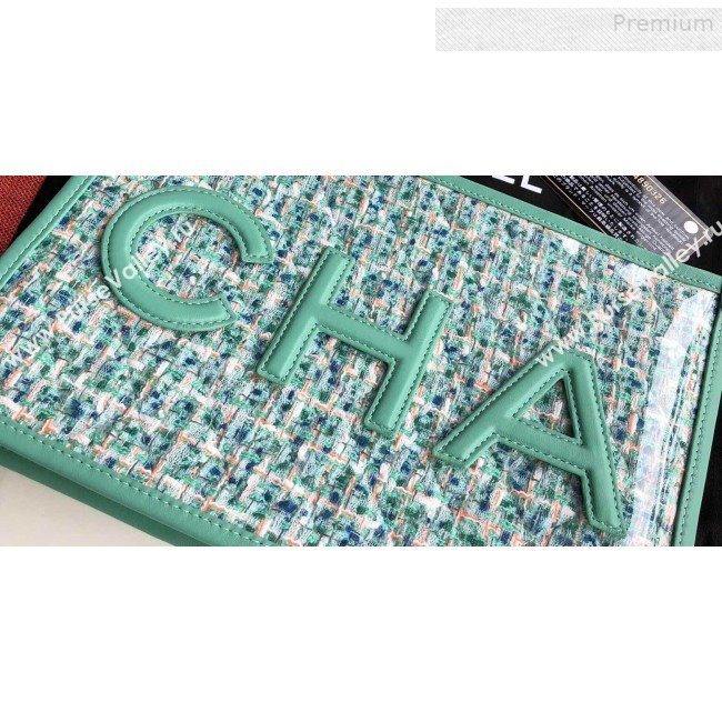 Chanel PVC and Tweed Large Pouch AP0360 Green 2019 (SSZ-9081718)