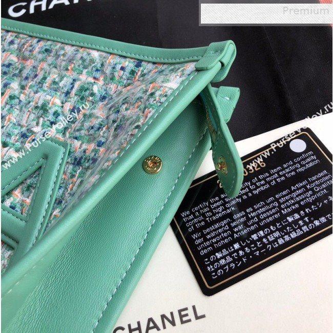 Chanel PVC and Tweed Large Pouch AP0360 Green 2019 (SSZ-9081718)