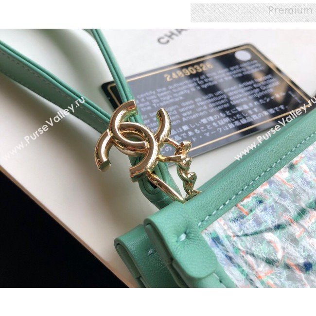 Chanel PVC and Tweed Large Pouch AP0360 Green 2019 (SSZ-9081718)