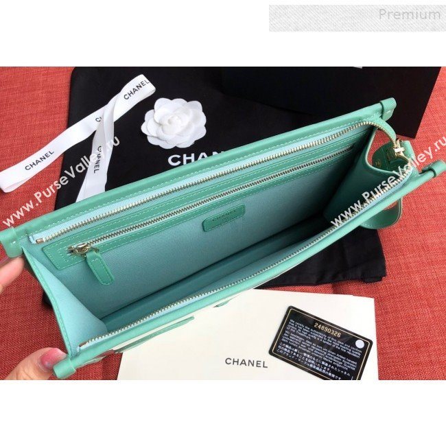 Chanel PVC and Tweed Large Pouch AP0360 Green 2019 (SSZ-9081718)