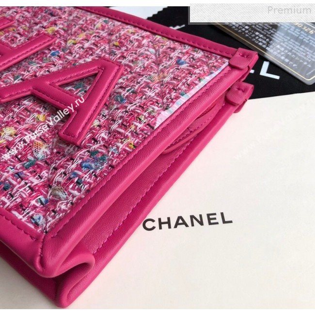 Chanel PVC and Tweed Small Pouch AP0359 Pink 2019 (SSZ-9081722)