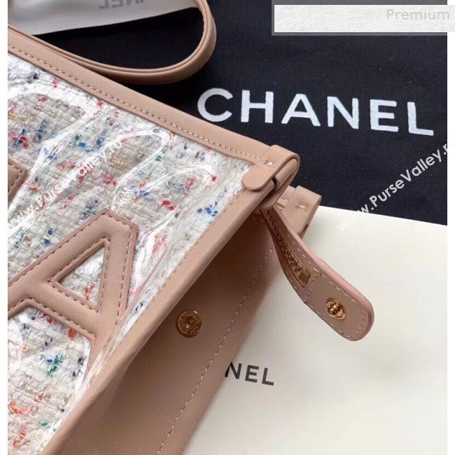 Chanel PVC and Tweed Small Pouch AP0359 Nude 2019 (SSZ-9081724)