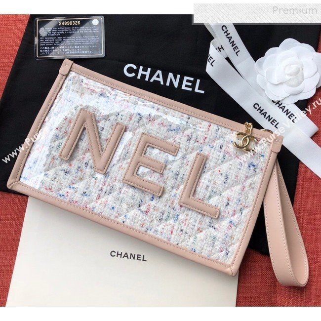 Chanel PVC and Tweed Small Pouch AP0359 Nude 2019 (SSZ-9081724)