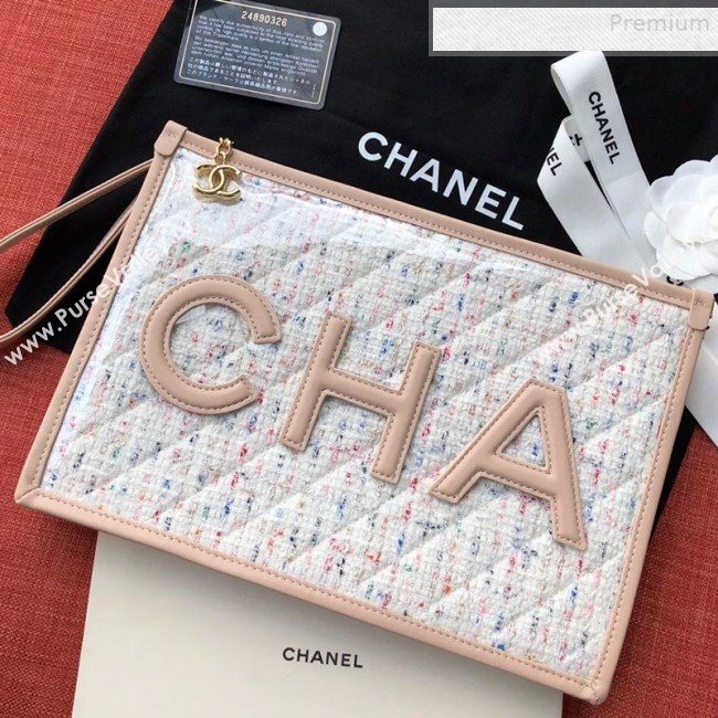 Chanel PVC and Tweed Large Pouch AP0360 Nude 2019 (SSZ-9081723)