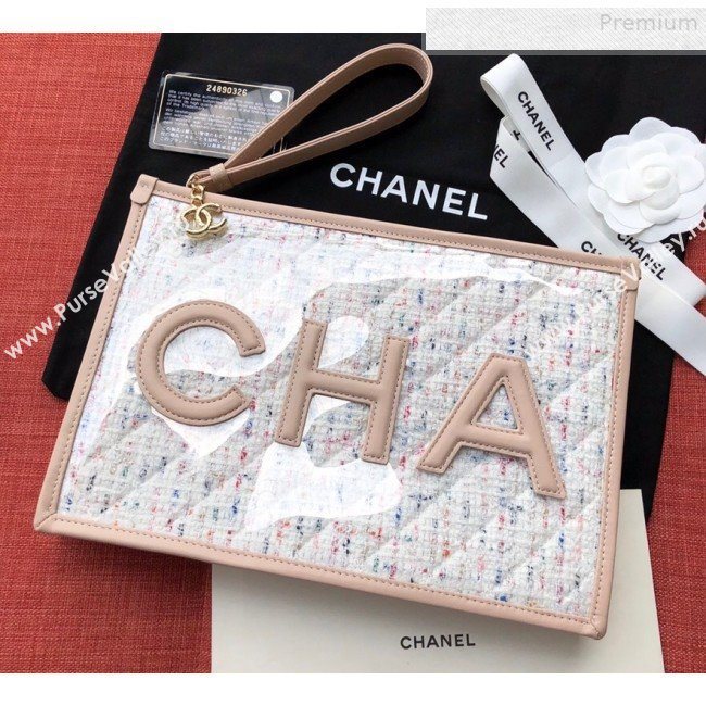 Chanel PVC and Tweed Large Pouch AP0360 Nude 2019 (SSZ-9081723)