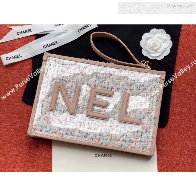 Chanel PVC and Tweed Large Pouch AP0360 Nude 2019 (SSZ-9081723)
