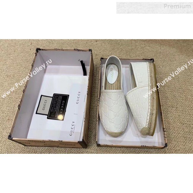 Gucci Signature GG Leather Espadrilles White  2019 (HANB-9081538)