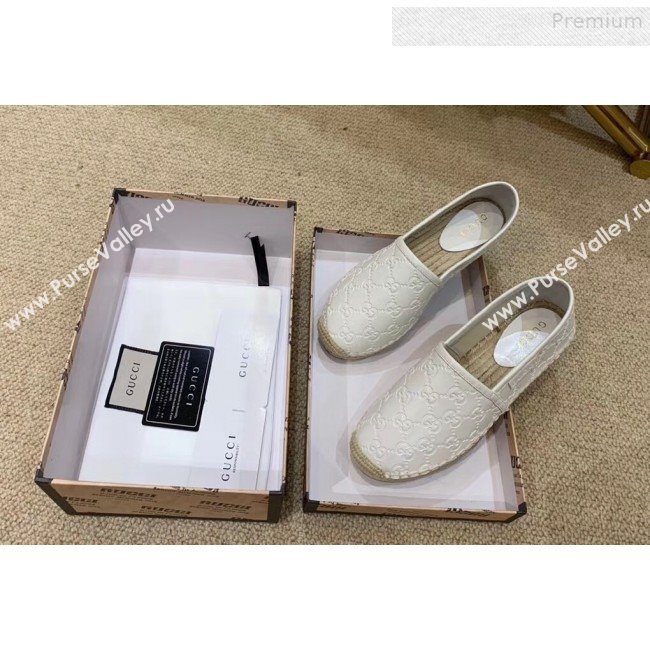 Gucci Signature GG Leather Espadrilles White  2019 (HANB-9081538)