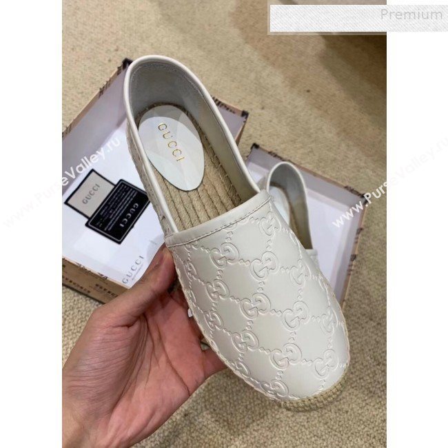 Gucci Signature GG Leather Espadrilles White  2019 (HANB-9081538)