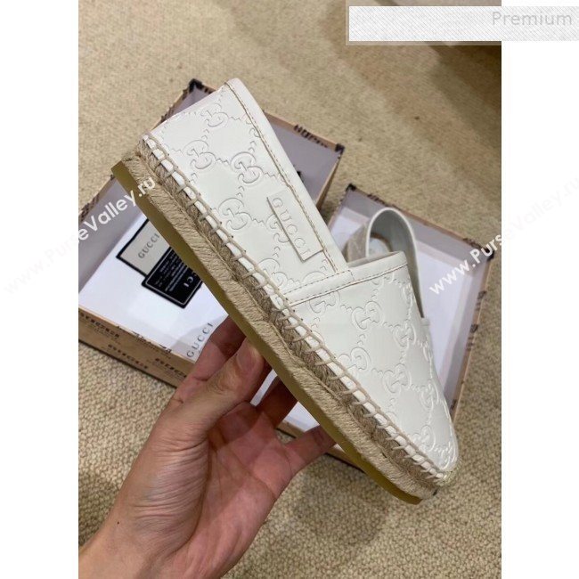 Gucci Signature GG Leather Espadrilles White  2019 (HANB-9081538)