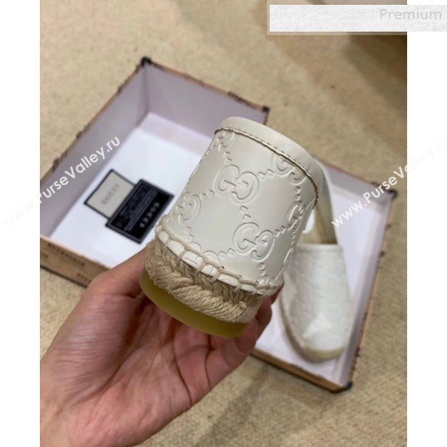 Gucci Signature GG Leather Espadrilles White  2019 (HANB-9081538)