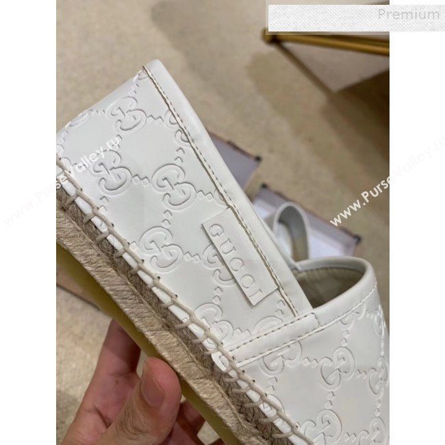 Gucci Signature GG Leather Espadrilles White  2019 (HANB-9081538)