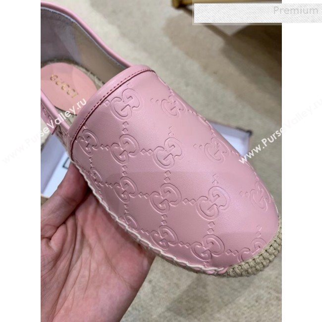 Gucci Signature GG Leather Espadrilles Pink 2019 (HANB-9081537)