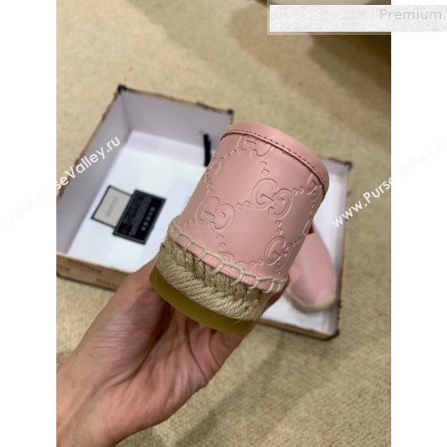 Gucci Signature GG Leather Espadrilles Pink 2019 (HANB-9081537)