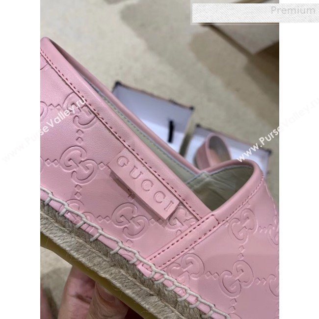 Gucci Signature GG Leather Espadrilles Pink 2019 (HANB-9081537)