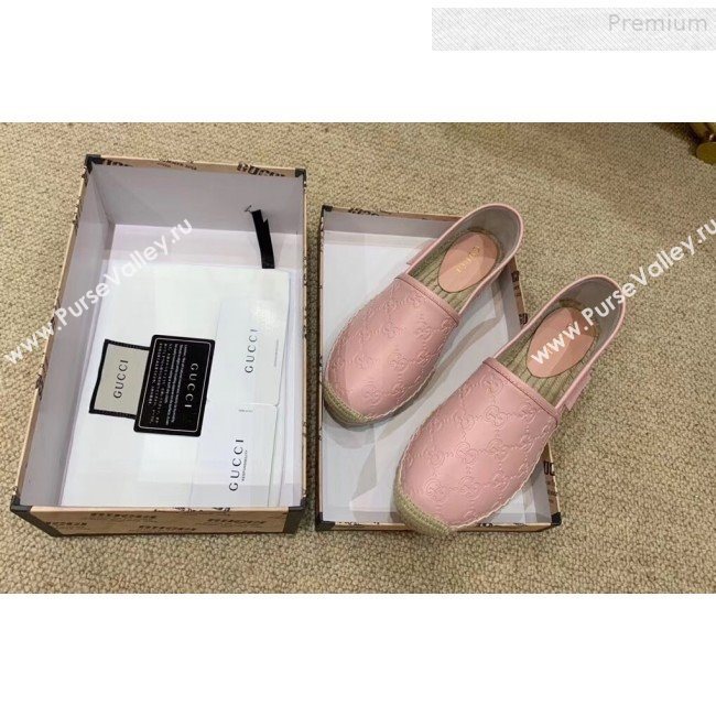 Gucci Signature GG Leather Espadrilles Pink 2019 (HANB-9081537)