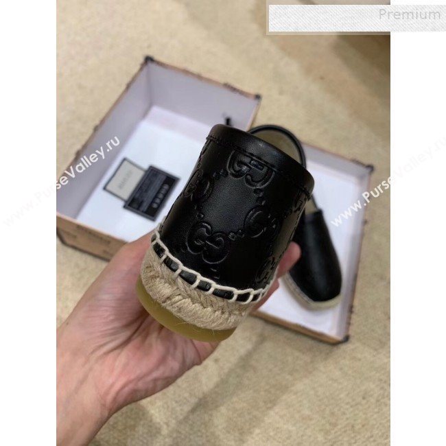 Gucci Signature GG Leather Espadrilles Black 2019 (HANB-9081536)
