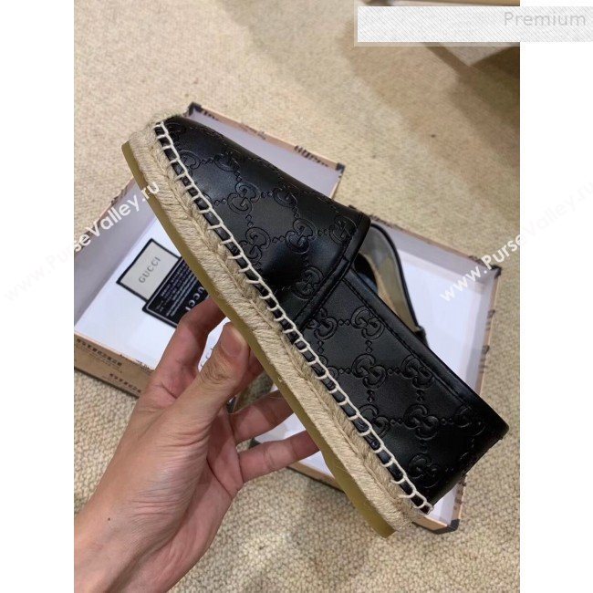 Gucci Signature GG Leather Espadrilles Black 2019 (HANB-9081536)
