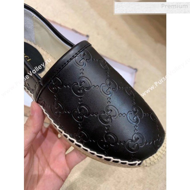 Gucci Signature GG Leather Espadrilles Black 2019 (HANB-9081536)