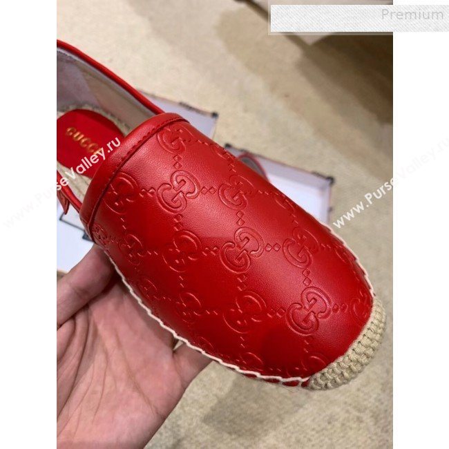 Gucci Signature GG Leather Espadrilles Red 2019 (HANB-9081535)