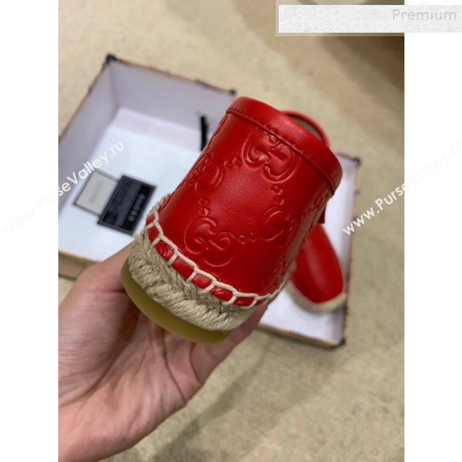 Gucci Signature GG Leather Espadrilles Red 2019 (HANB-9081535)