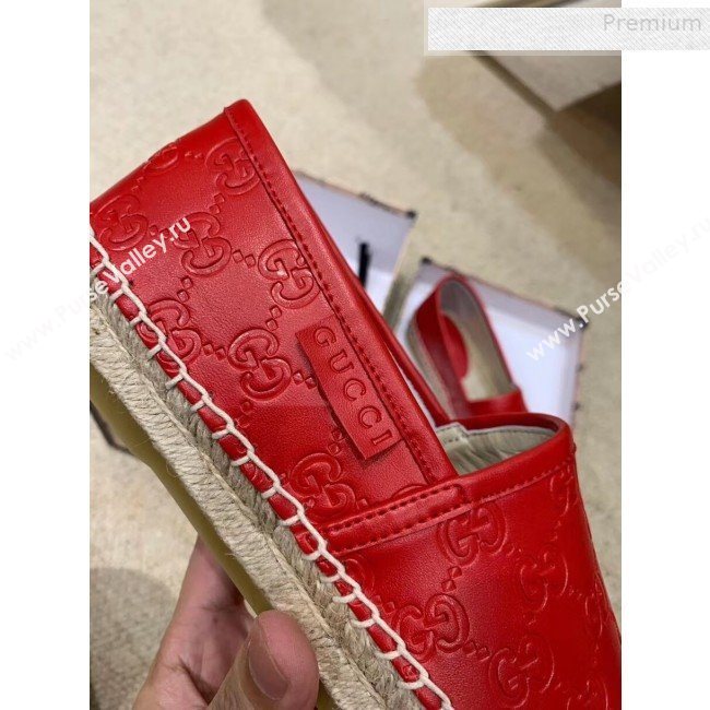 Gucci Signature GG Leather Espadrilles Red 2019 (HANB-9081535)