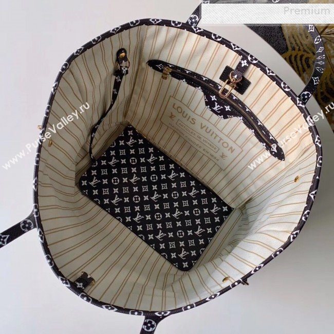 Louis Vuitton Neverfull MM Tote Bag in Animal Print Monogram M44716 White 2019 (KD-9081540)