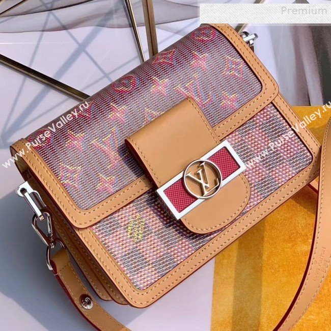 Louis Vuitton Mini Dauphine Monogram Pop Print Shoulder Bag M55454 Red 2019 (FANG-9081401)